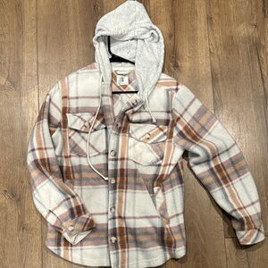 Alter’d State Plaid Hooded Flannel Shacket